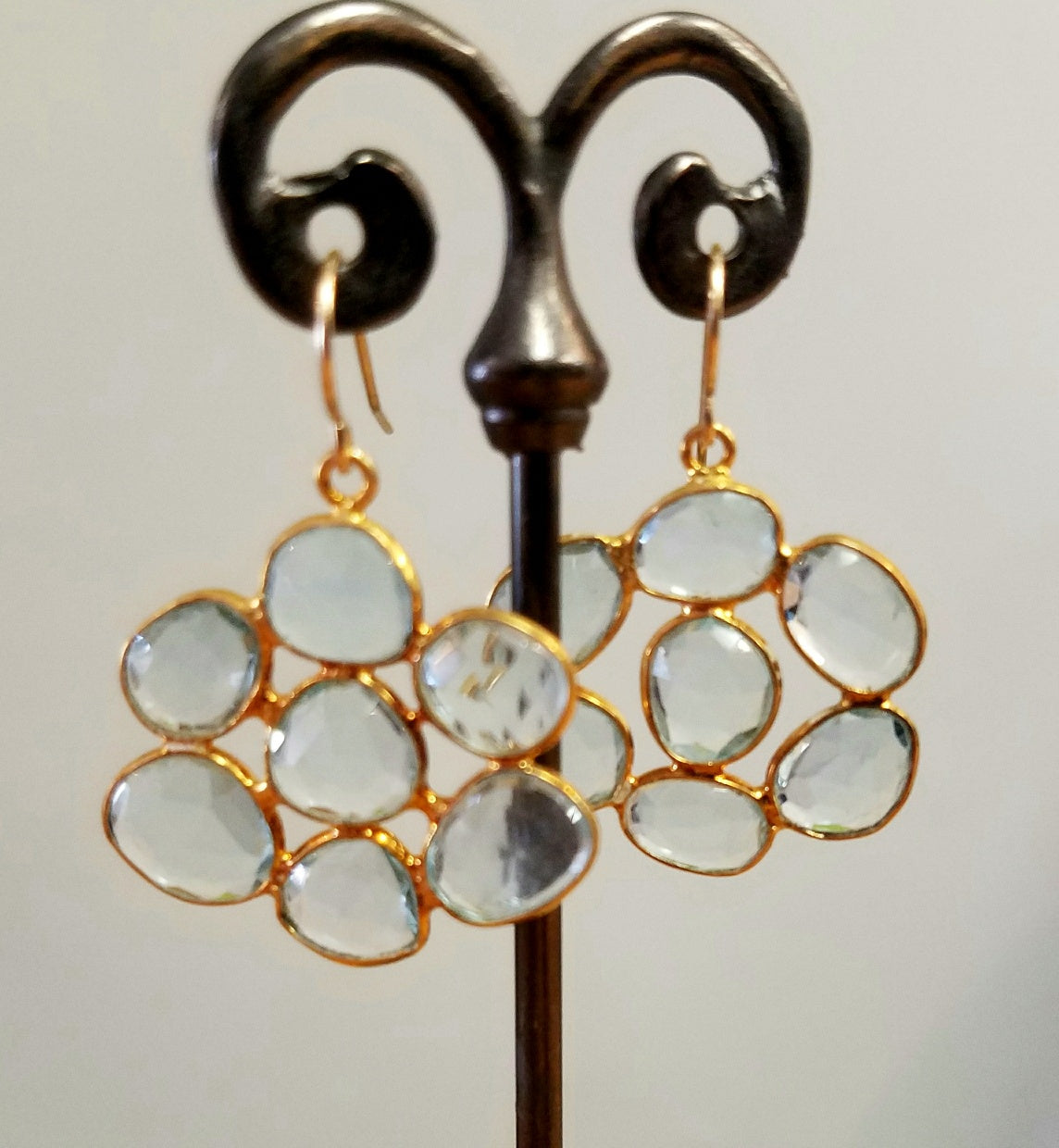 Enchanted Blue Topaz floral earrings