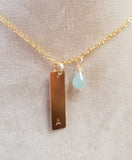 Long bar Initial necklace
