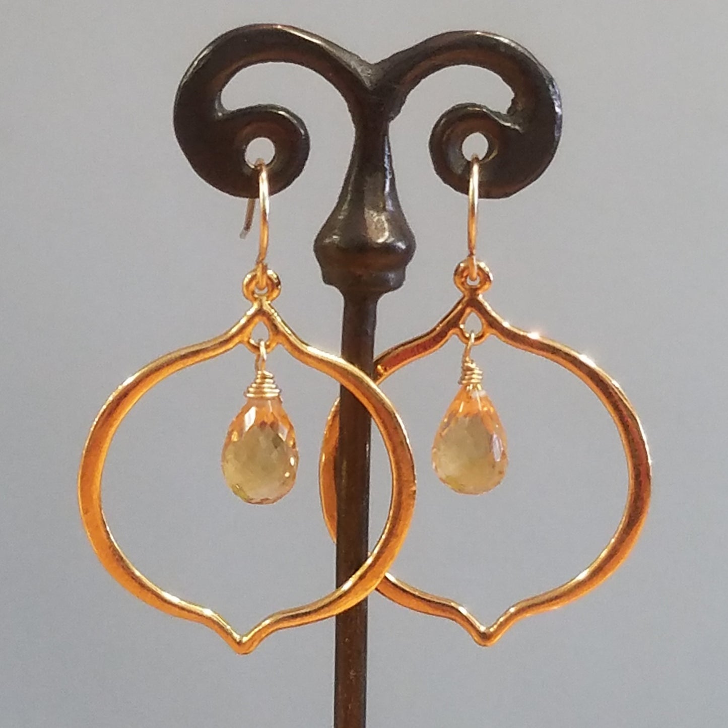 Citrine flame earrings