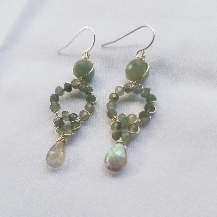Corona green earrings