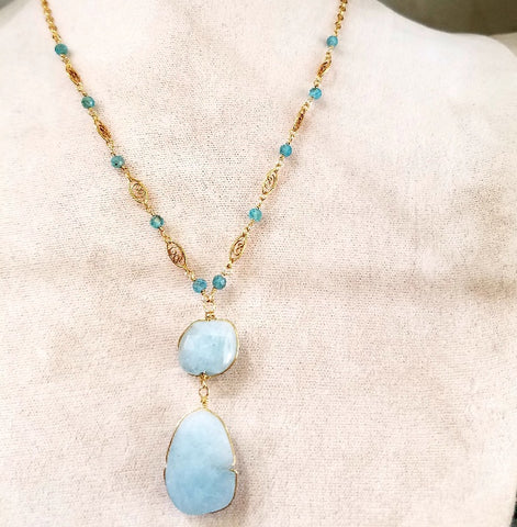 Apatite and Aquamarine necklace
