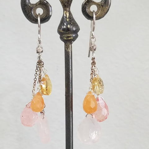 Pink quertet earrings