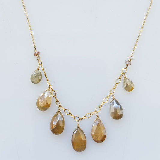 Moonstones droplets necklace