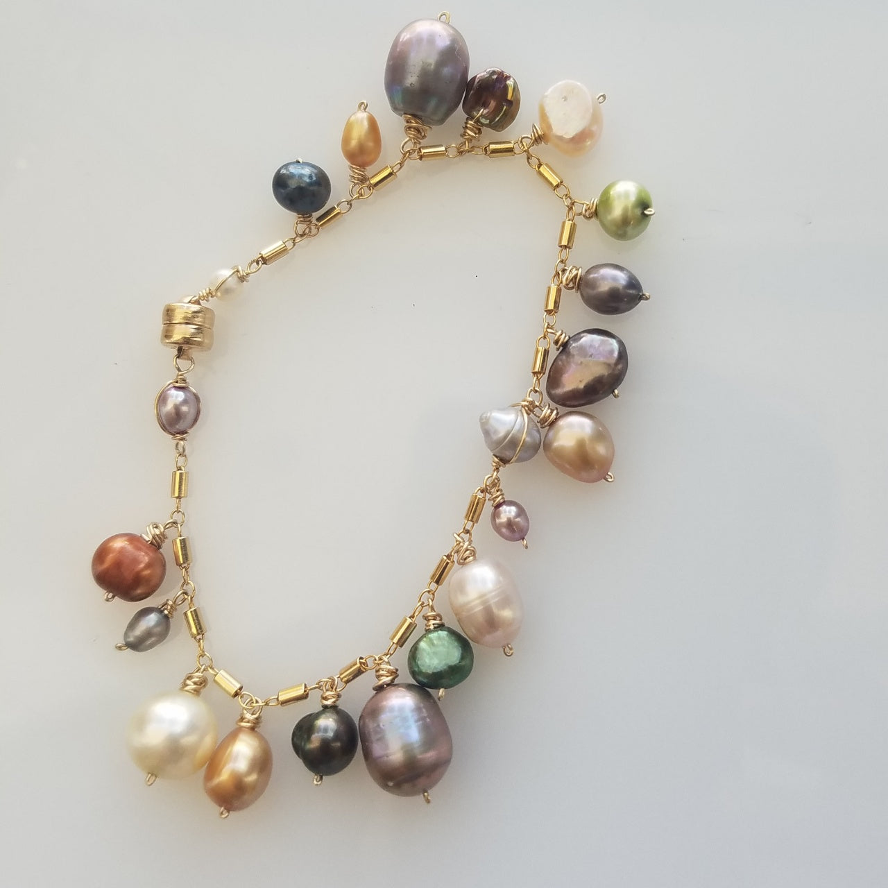 Pearl charms bracelet