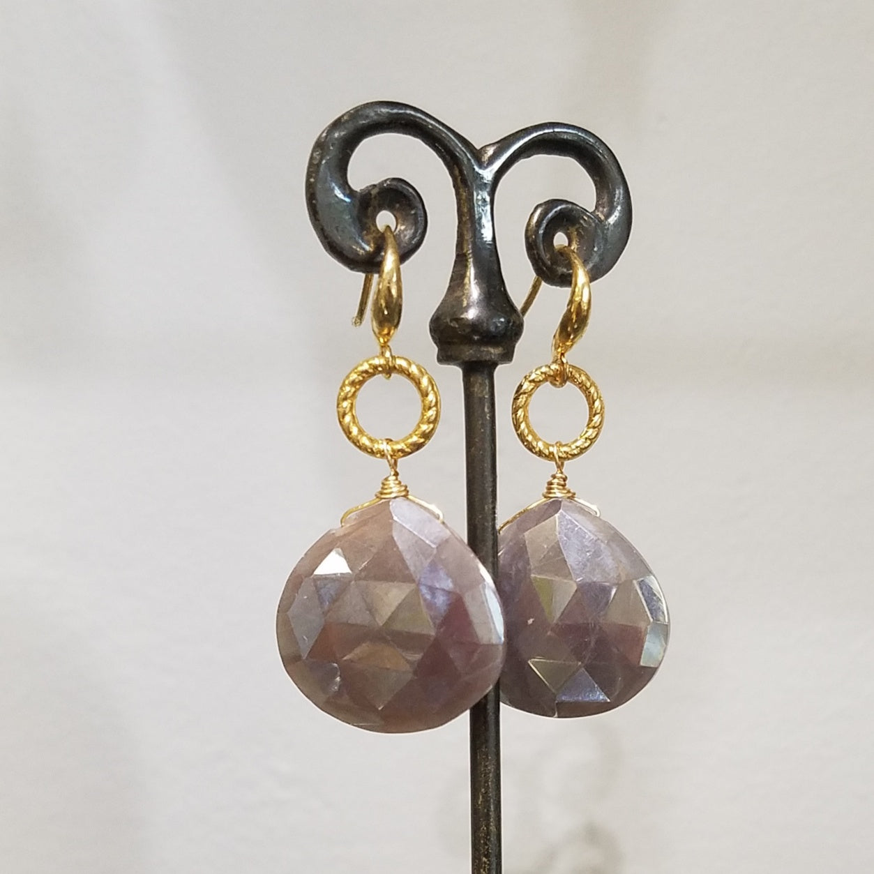 Chocolate Moonstone earrings