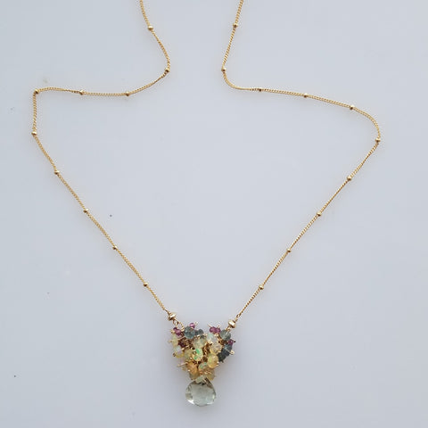 Opal cluster necklace