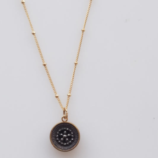Victorian button on chain