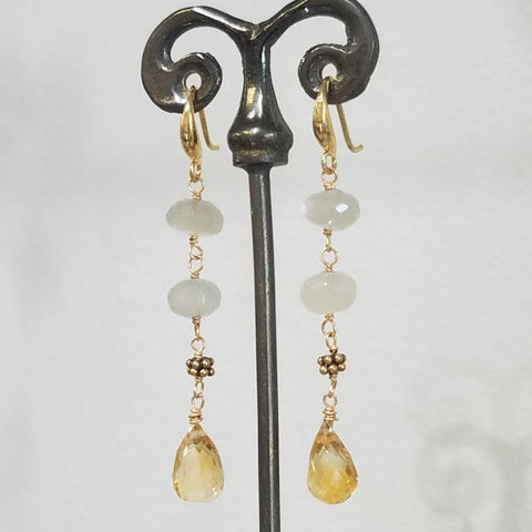 Citrine Moonstone earrings