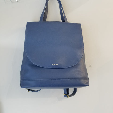 Vegan blue backpack/shoulder bag