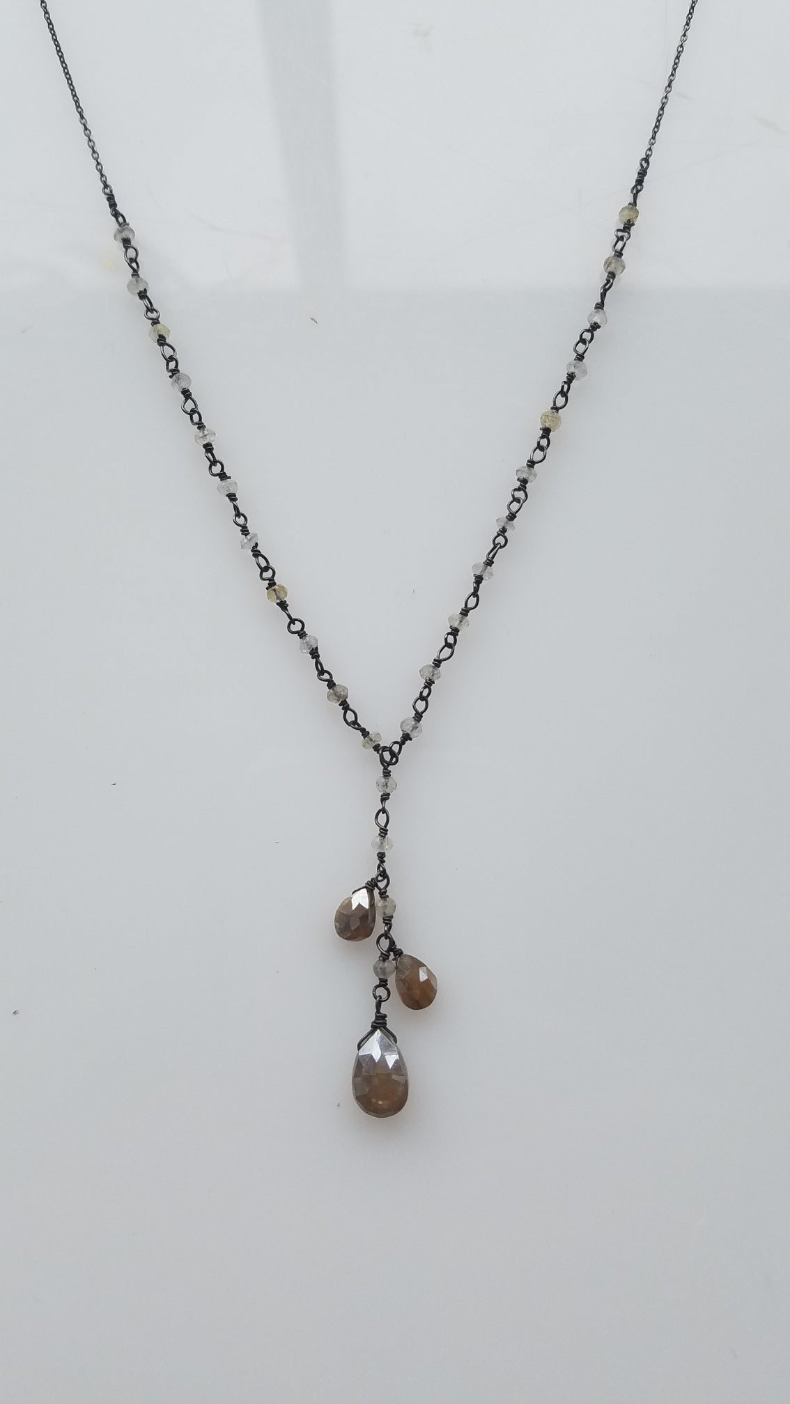 Cascading chocolate moonstone necklace