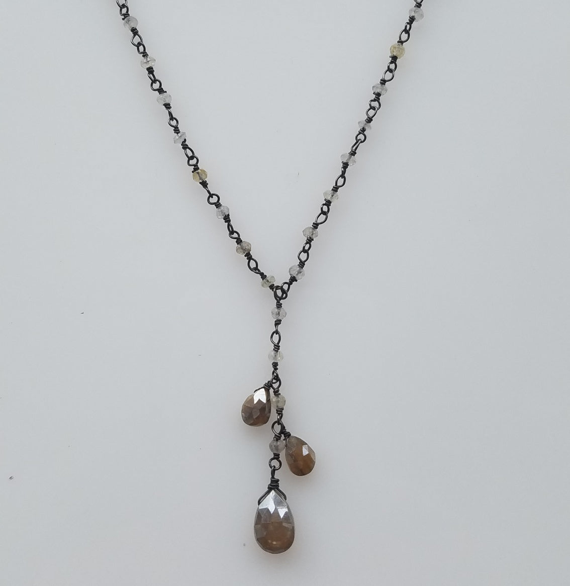 Cascading chocolate moonstone necklace