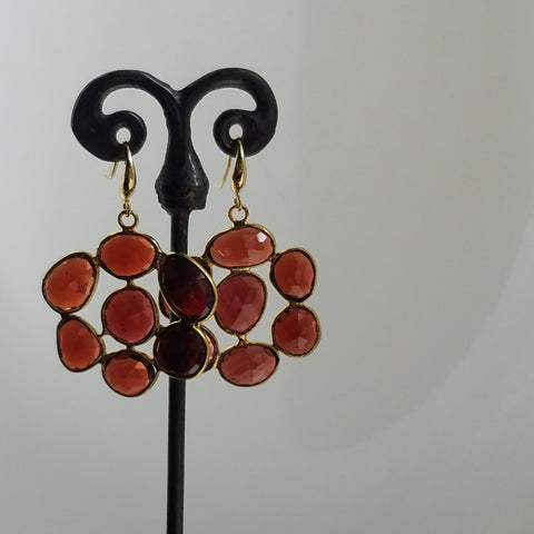 Garnet blooms earrings