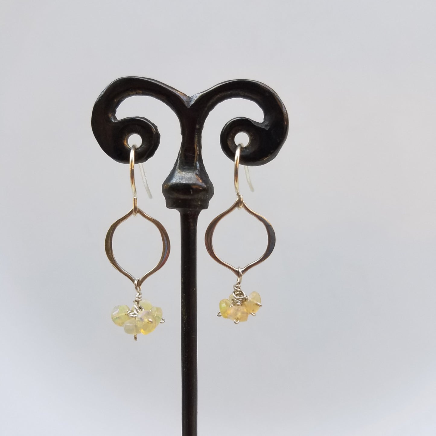 Ethiopian Opal cluster earrings