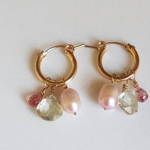 Pastel tones hoop earrings