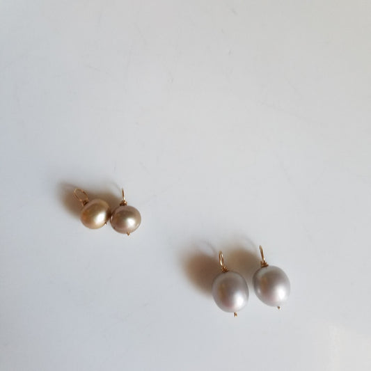 Pearl charms for hoop earrings