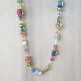 Candy colors hand blown glass beads necklace
