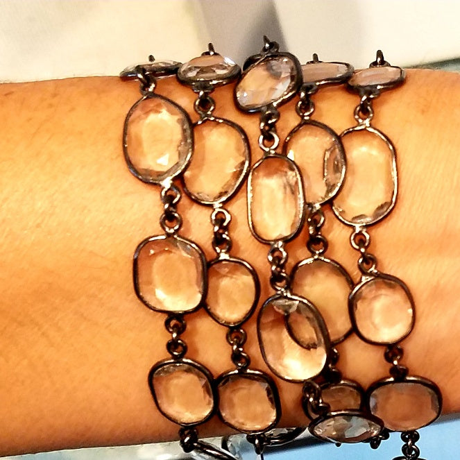 Bezelled Clear Quartz necklace