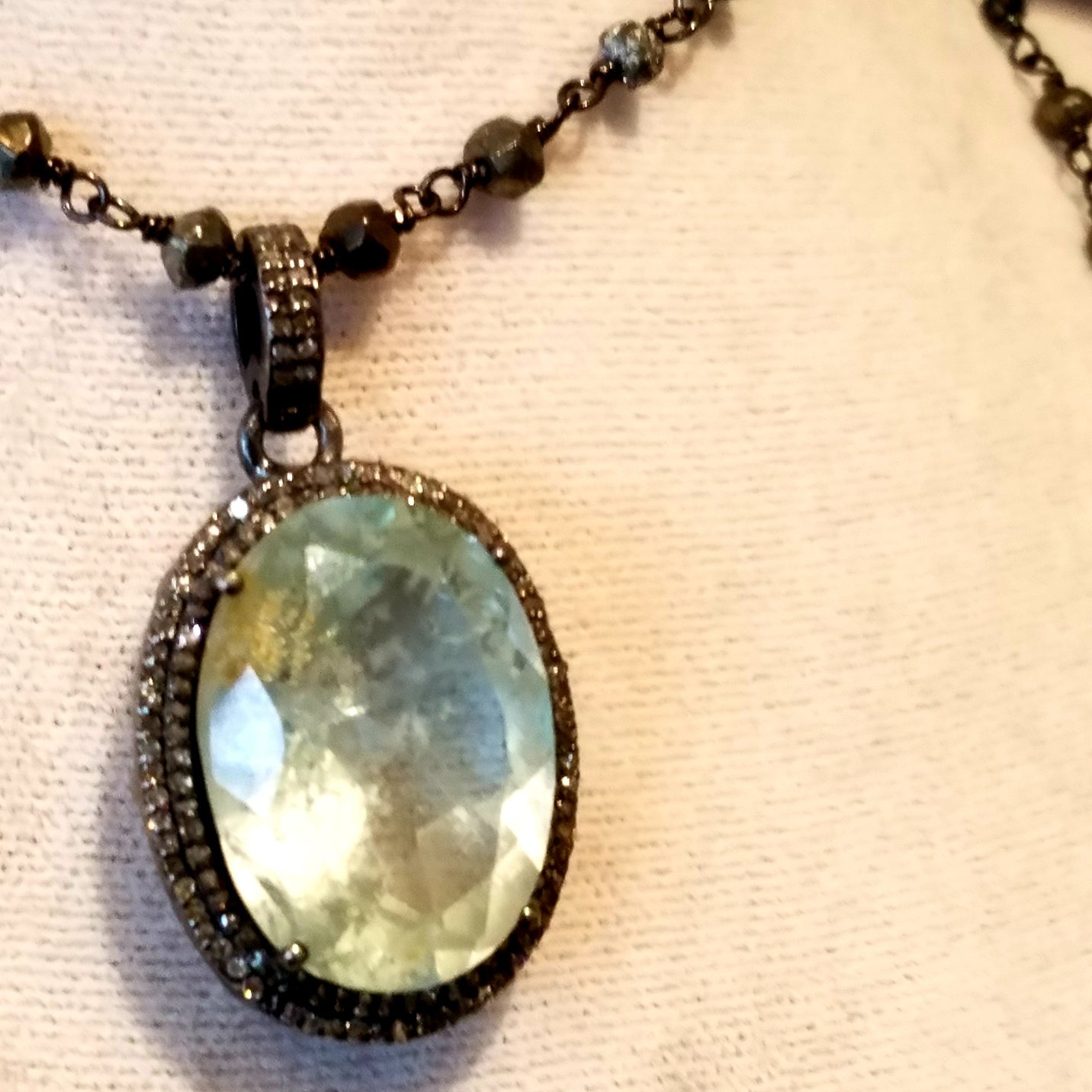 Diamond-Green Aqua necklace