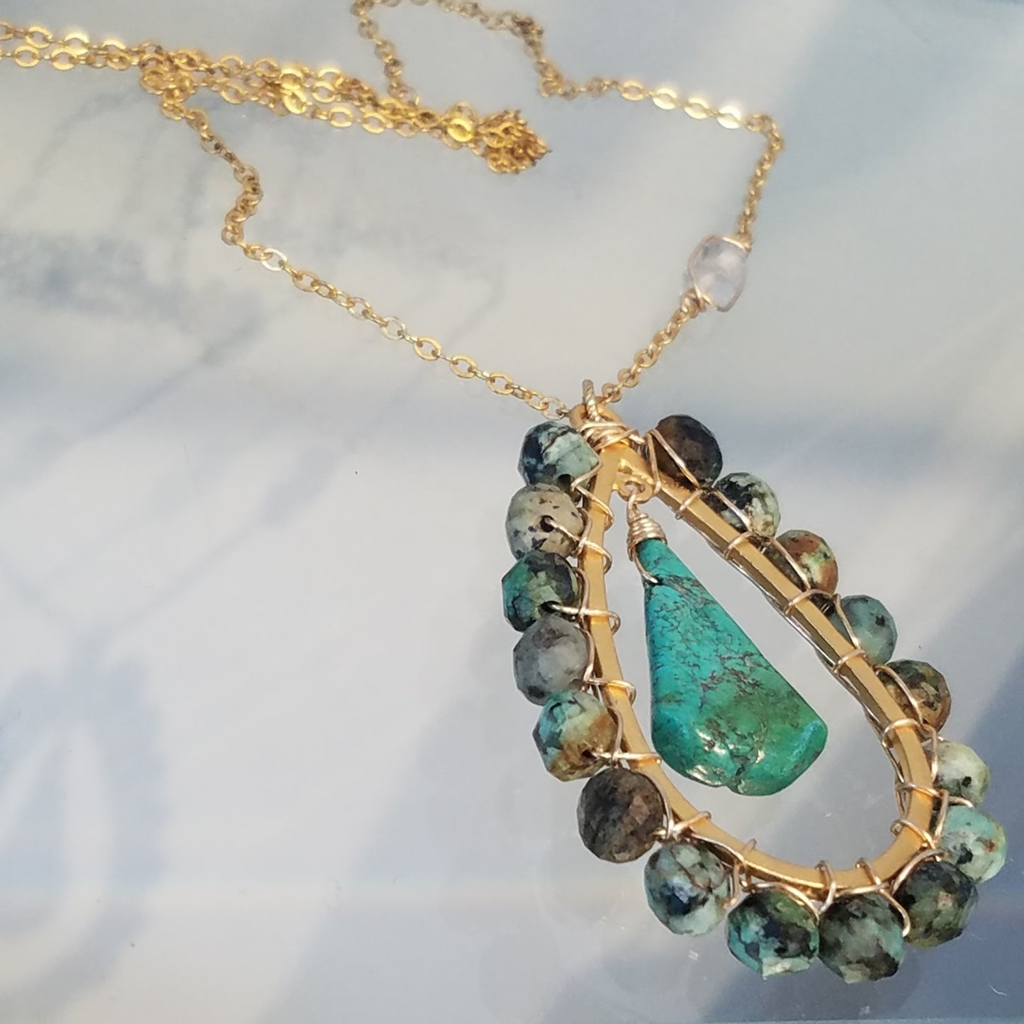 Tear drop Turquoise necklace