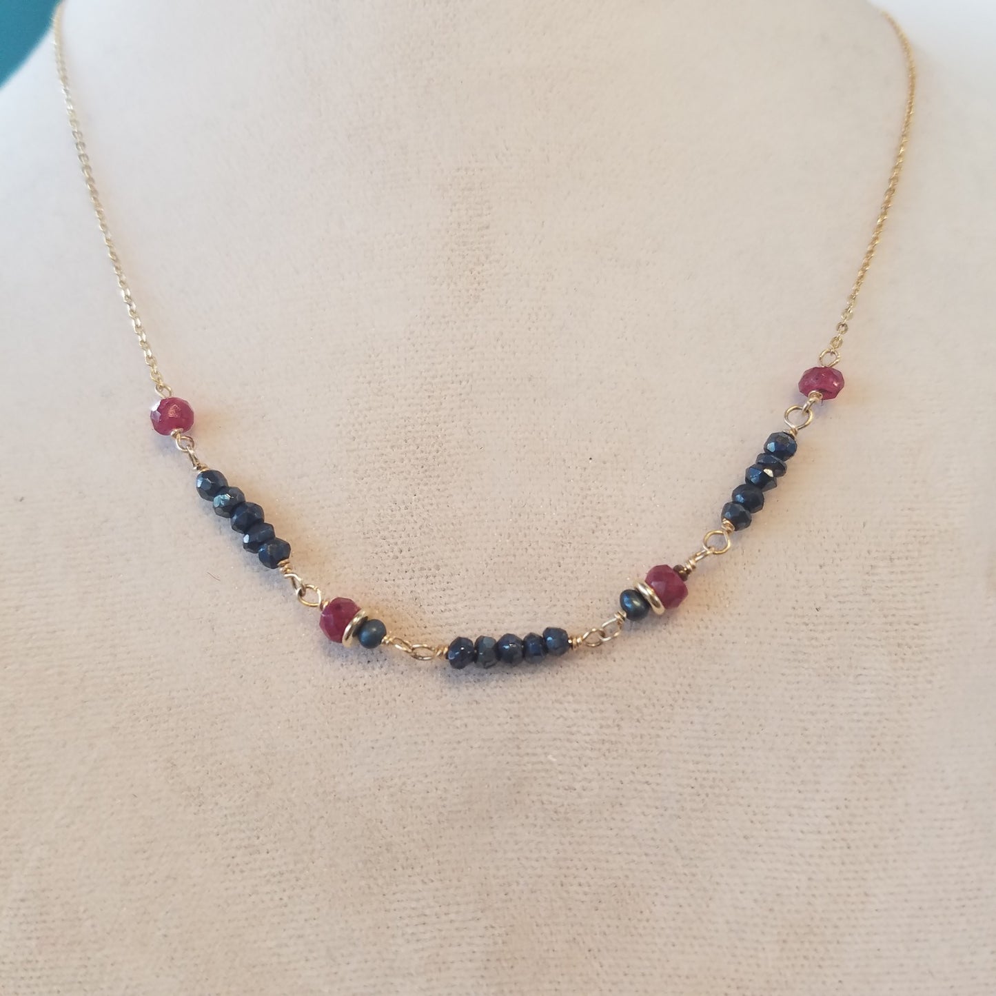 Rubys and Pyrite necklace