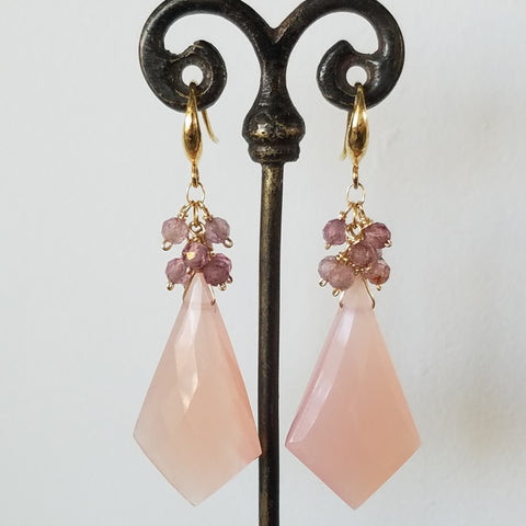 Pink Chalcedoney earrings