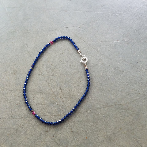 Tiny blue and red bracelet