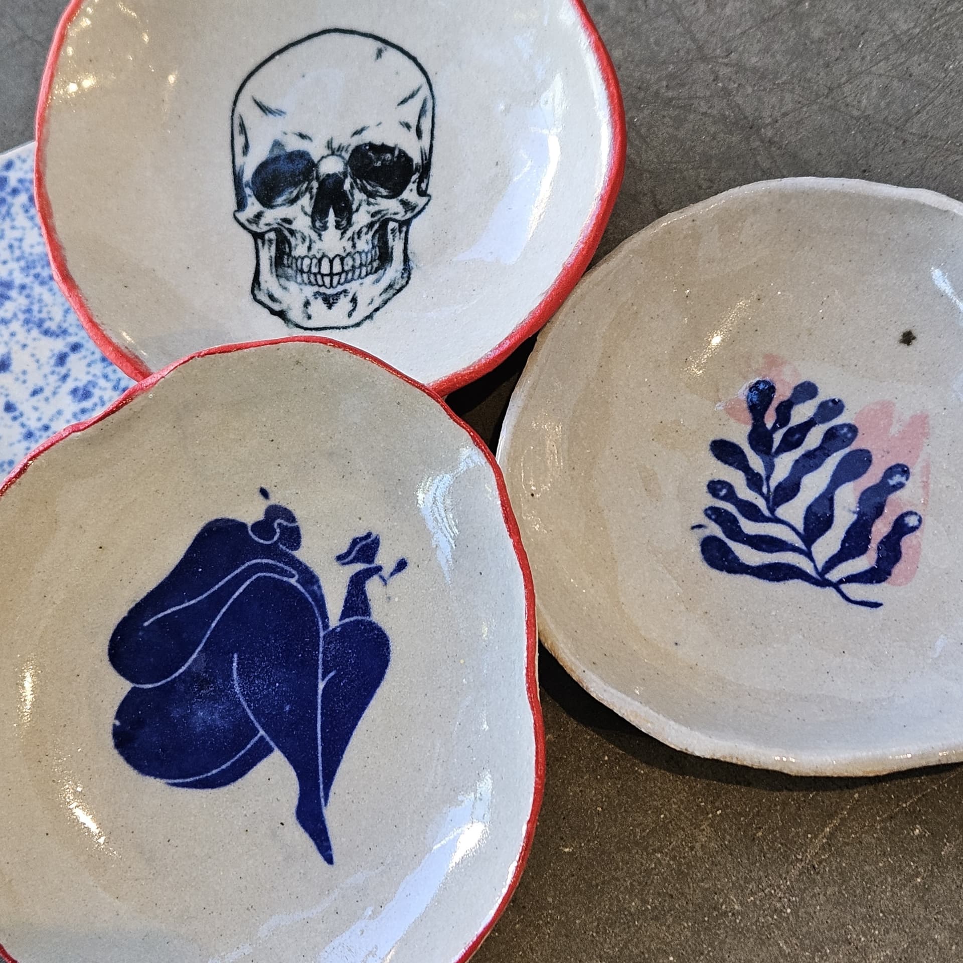 Hand-painted ceramic dishes by Eliko
