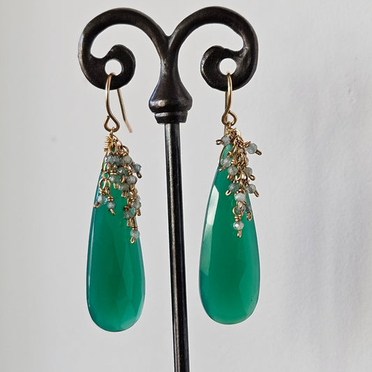 Majestic Green Onyx with a Apetite cluster earrings