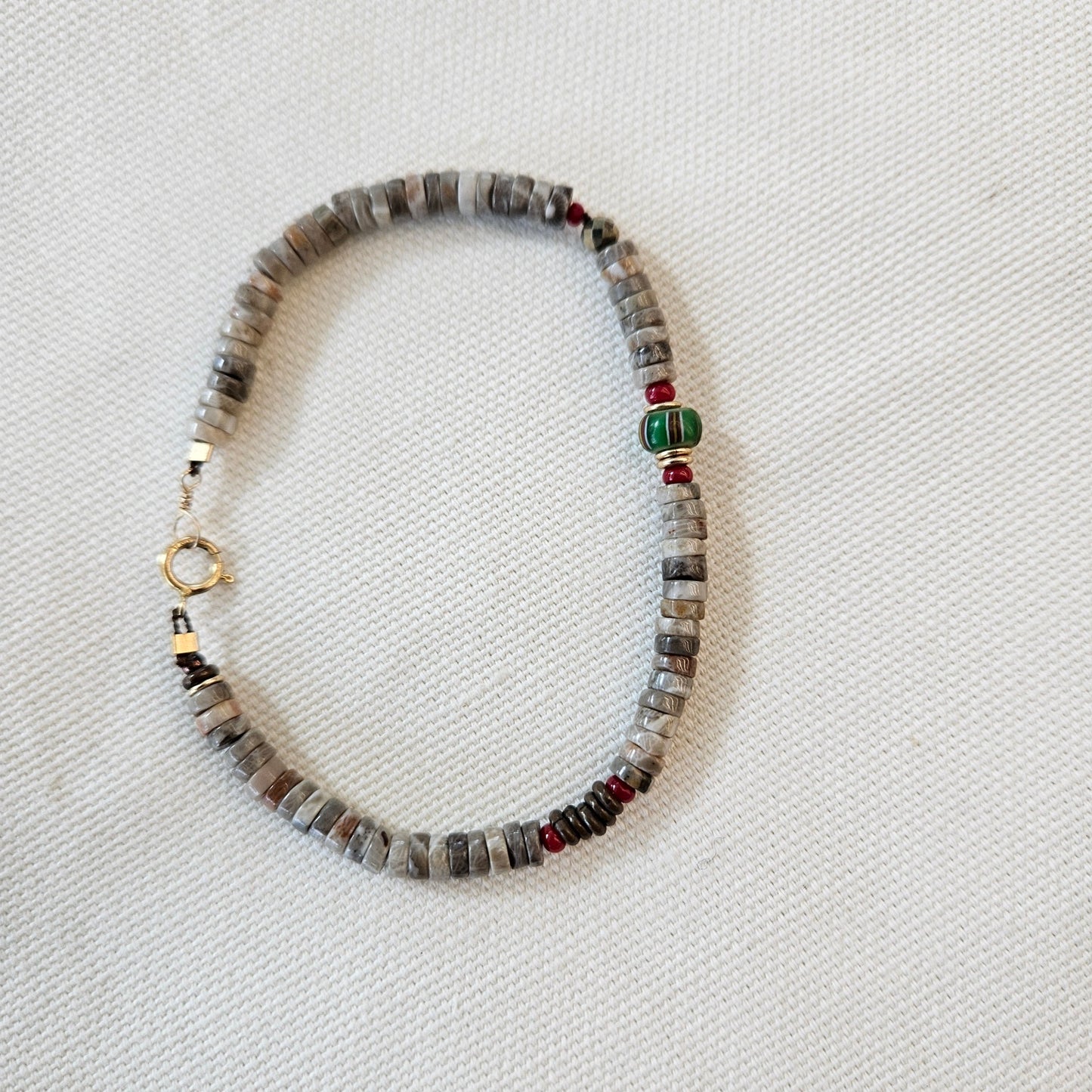 Jasper with African bead bracelet