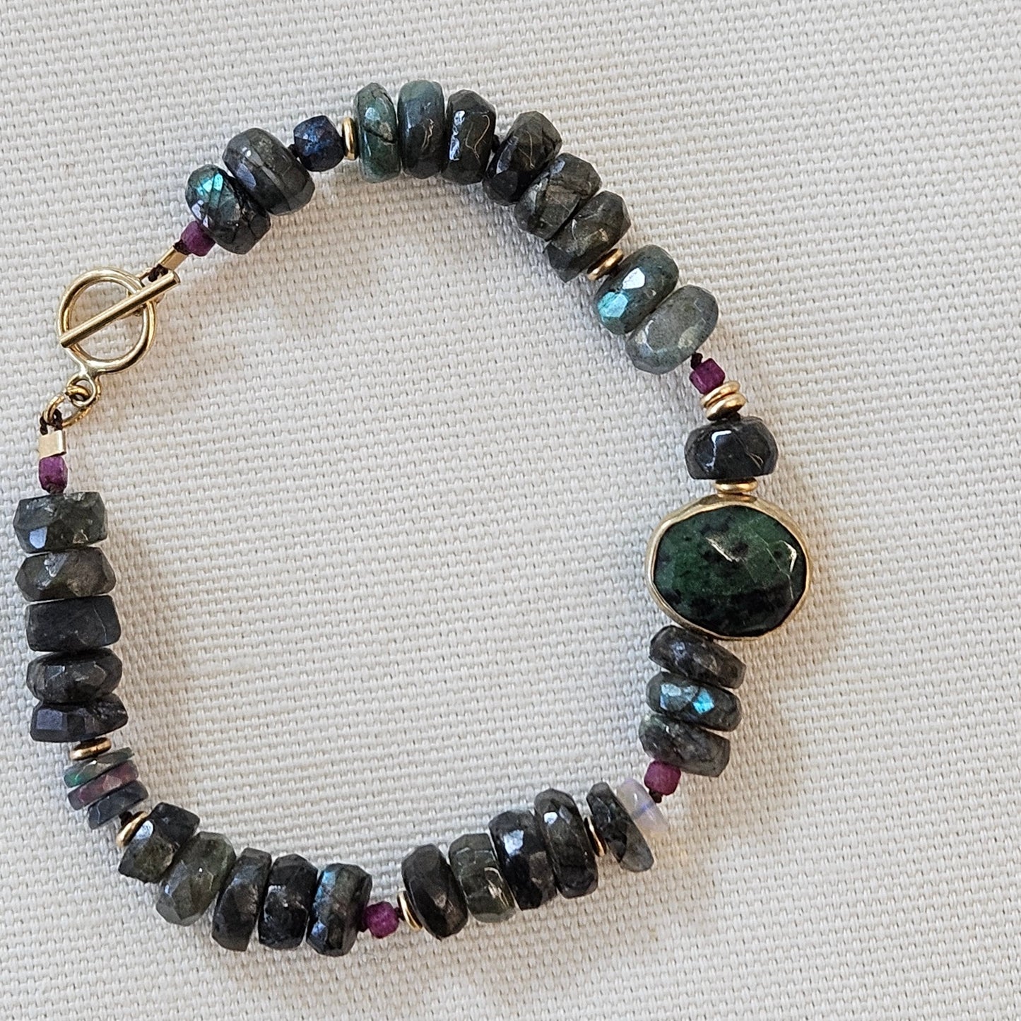 Labradorite and Ruby bracelet