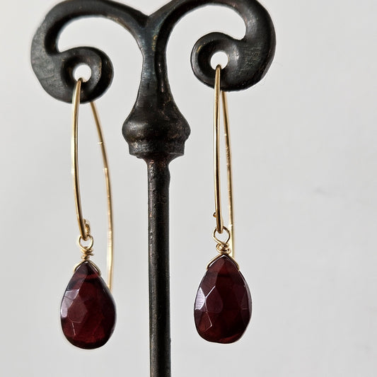 Garnet drop earrings