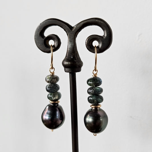 Green Lab Tahitian Pearl earrings