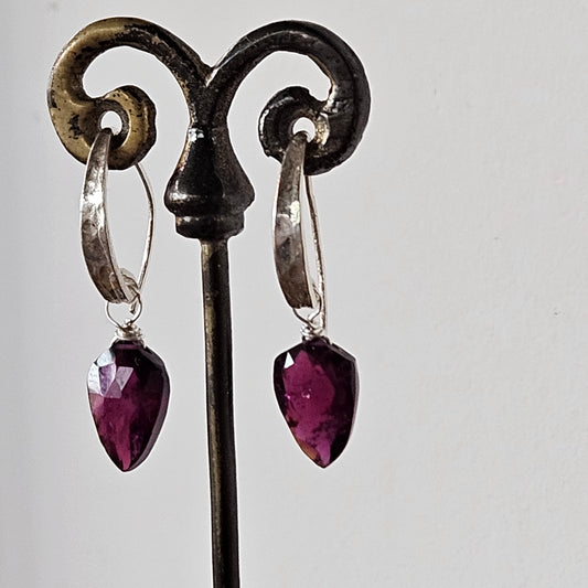 Garnet flame earrings