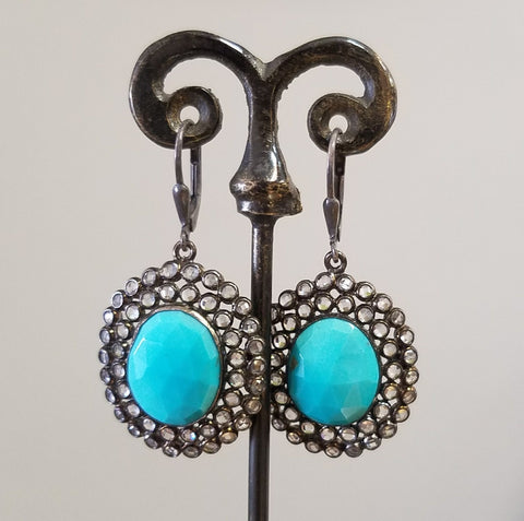 Turqouise and topaz earrings