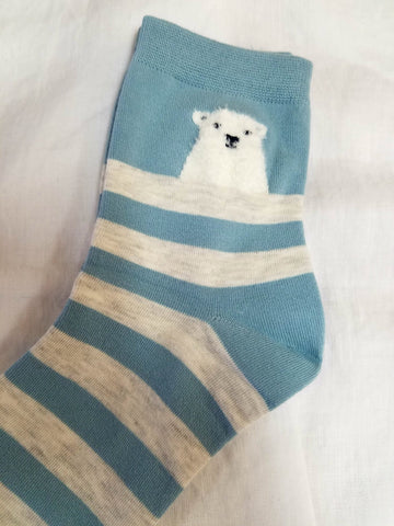 Plush polar bear socks