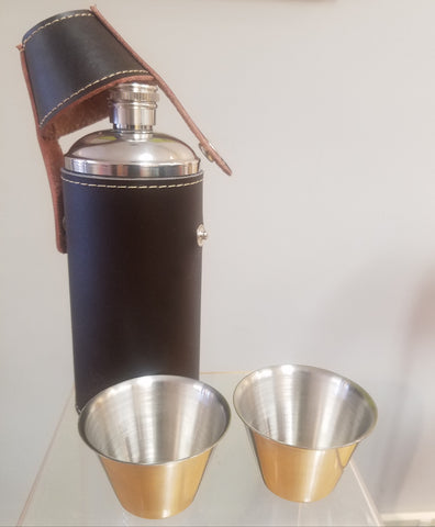 Flask with two cups
