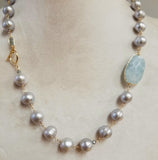 Aquamarine and Pearls necklace