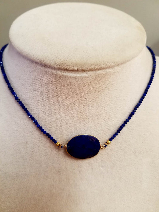 Lapis nugget on Lapis chain