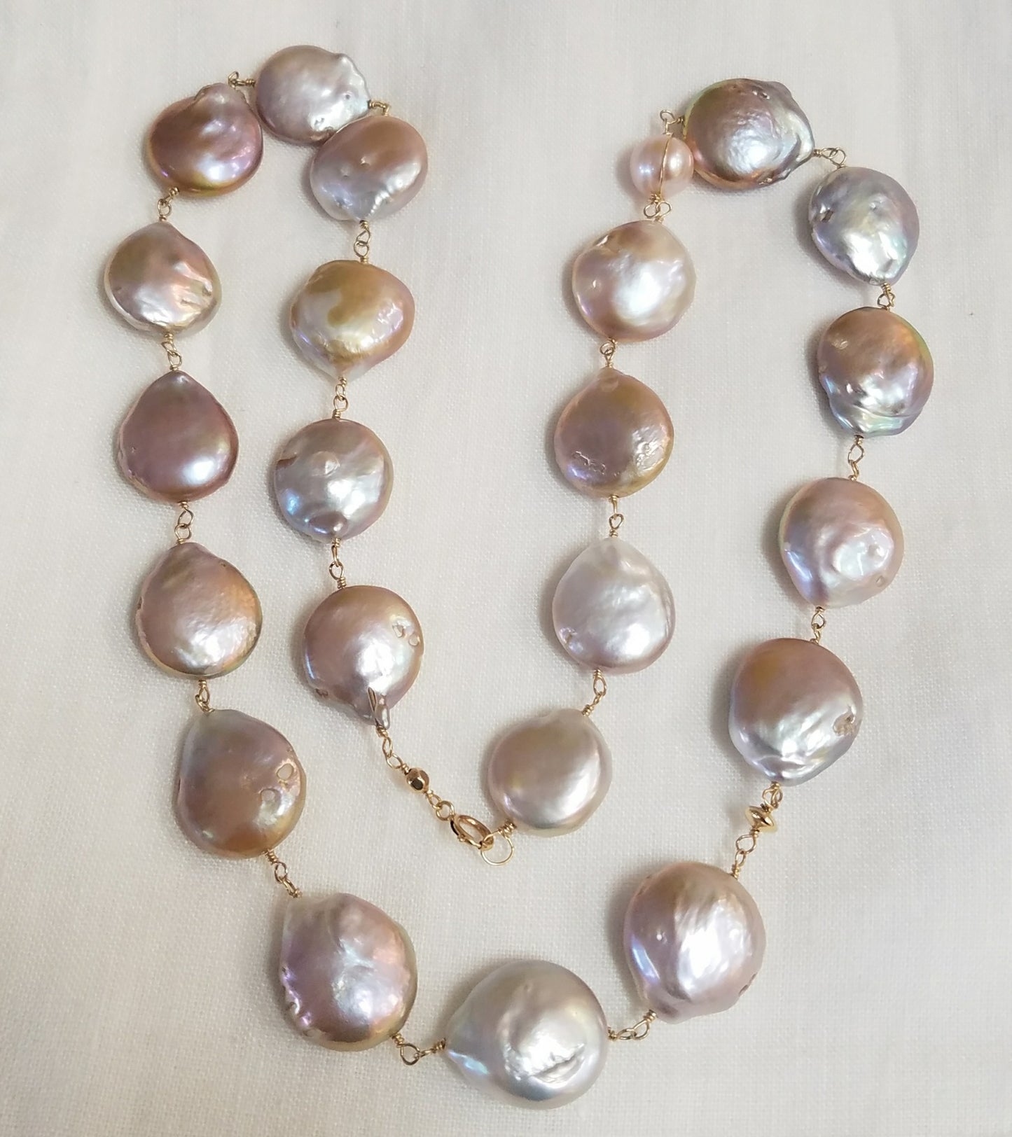 Lusterous Coin Pearl Necklace or Bracelet