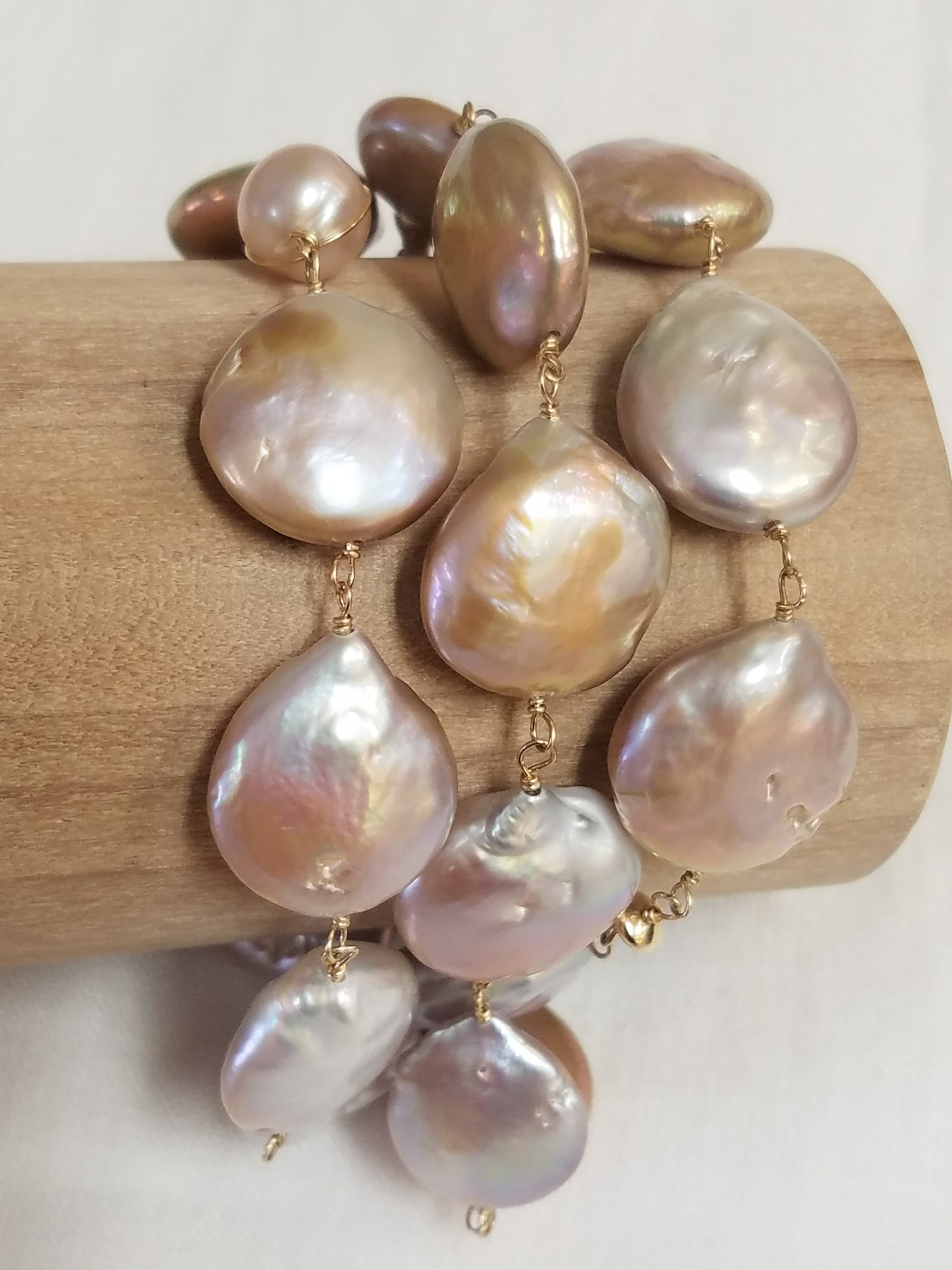 Lusterous Coin Pearl Necklace or Bracelet