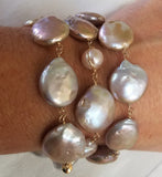 Lusterous Coin Pearl Necklace or Bracelet