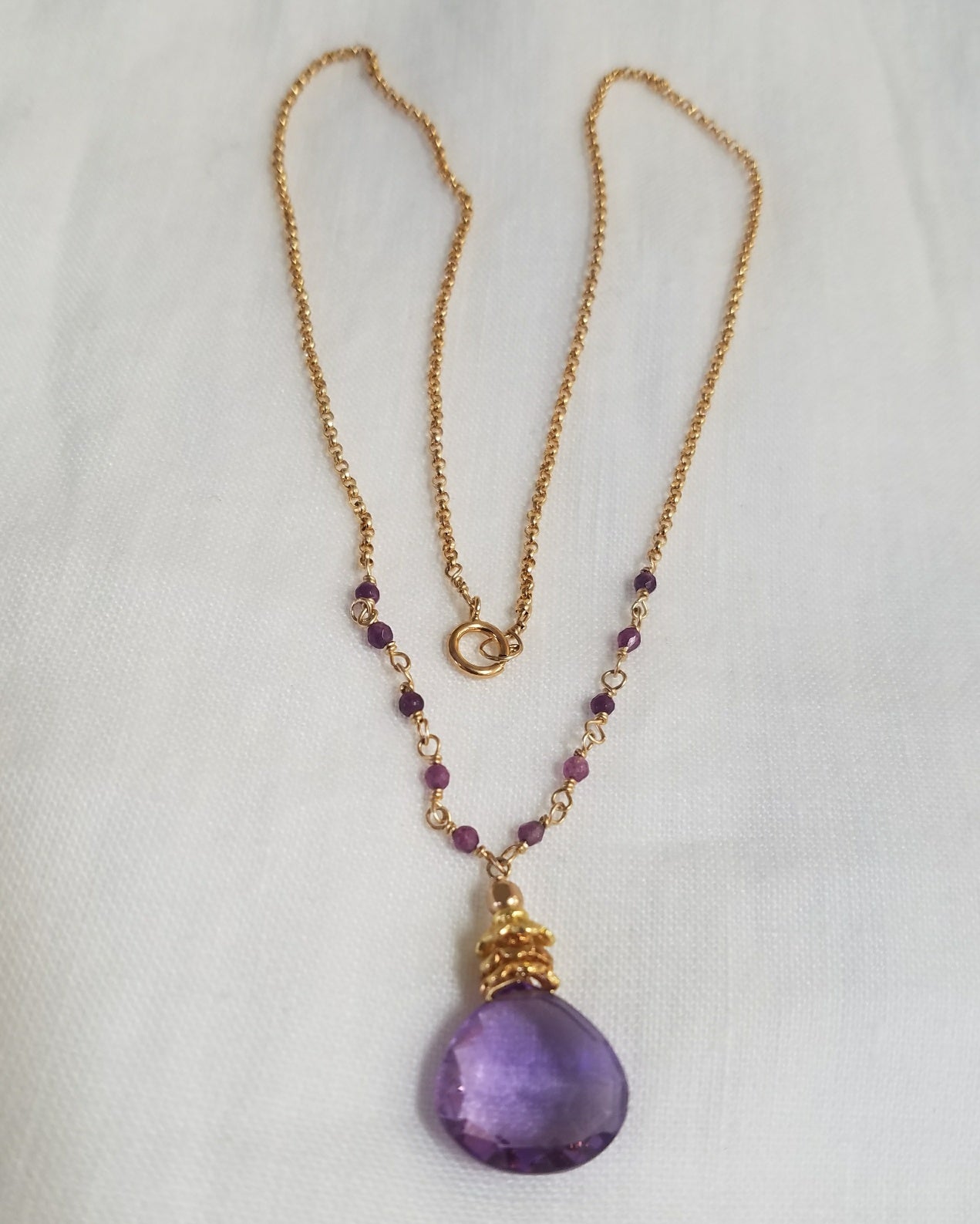 Large Amethyst drop Neckalce