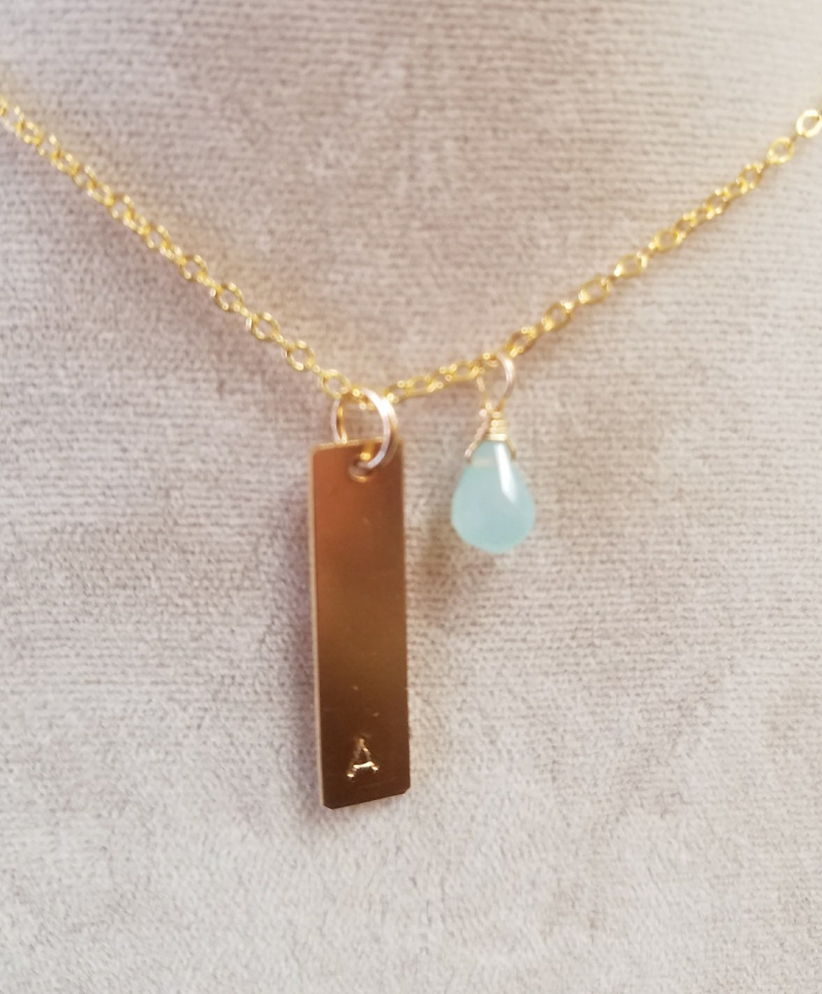 Long bar Initial necklace