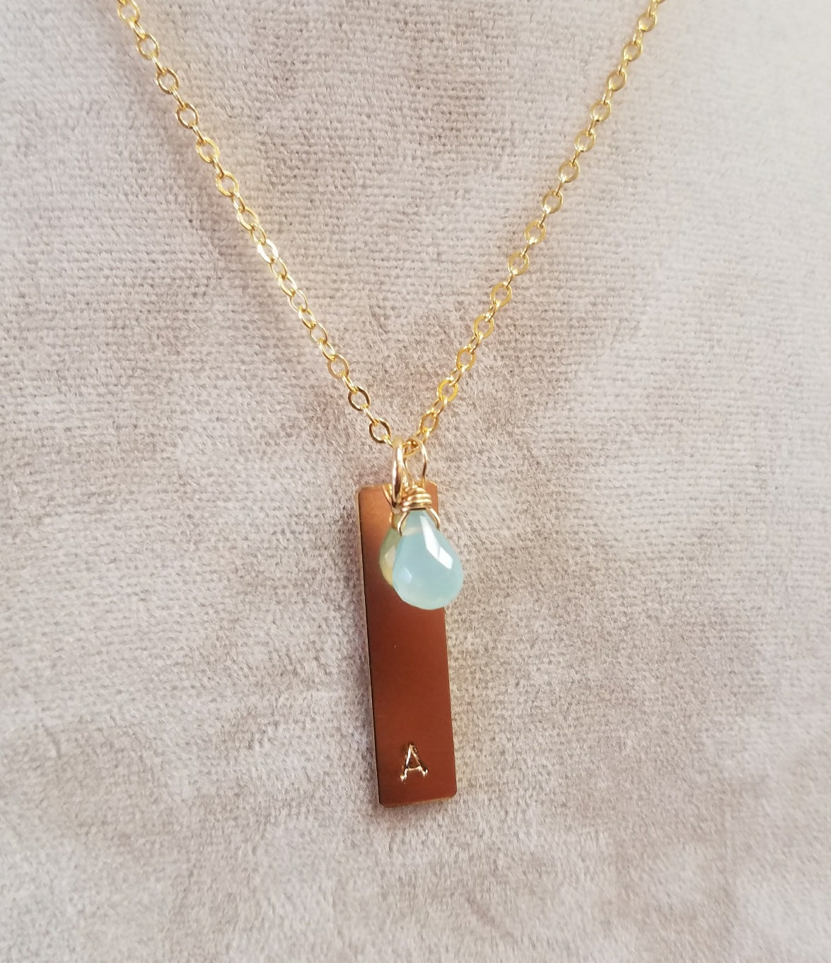 Long bar Initial necklace