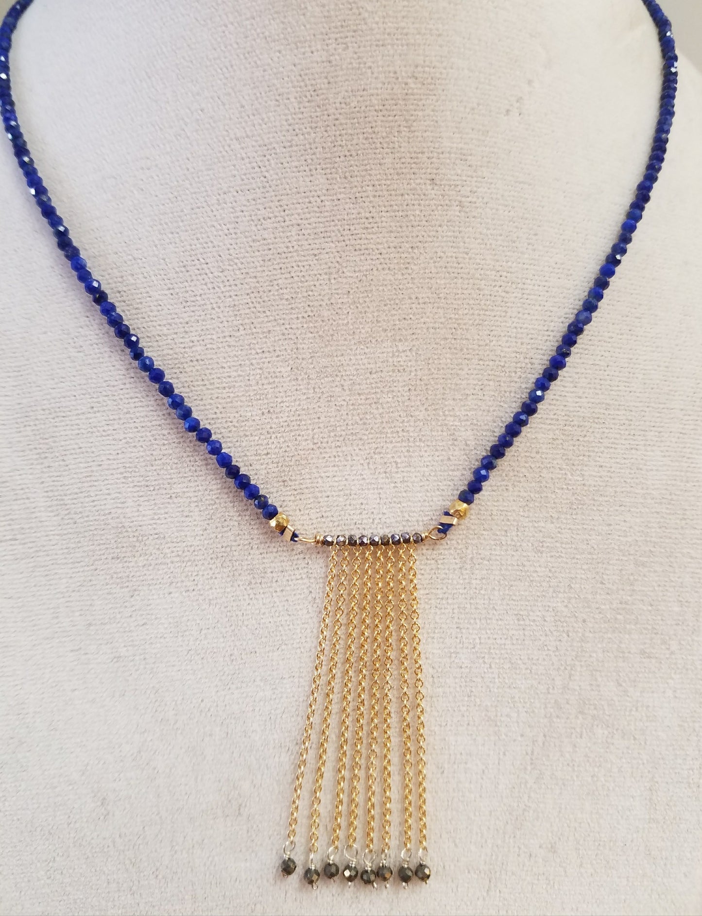 Gold fringe on Lapis