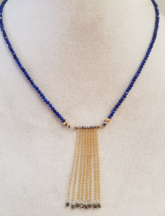 Gold fringe on Lapis