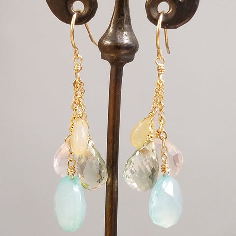 Handcrafted Pastel Quartet Earrings