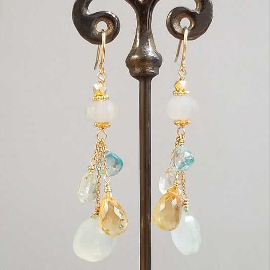 Grey shade of Moonstone earrings