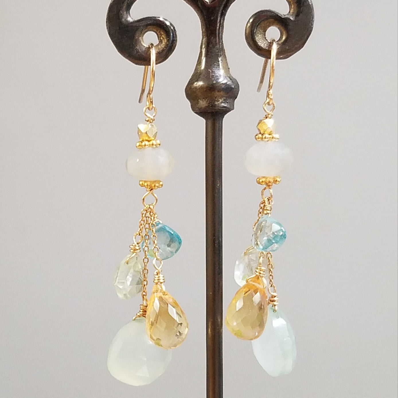 Grey shade of Moonstone earrings