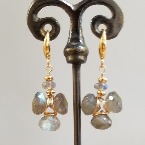 Triple Labradorite earrings